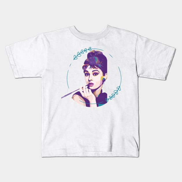 Audrey Hepburn Kids T-Shirt by ivaostrogonac